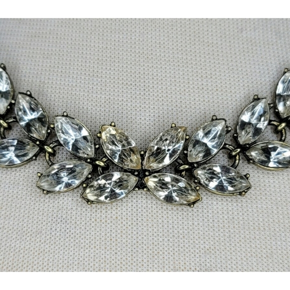 Clear and Gold Rhinestone Necklace - Picture 3 of 7